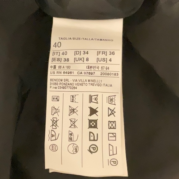 BENETTON Mini Skirt A-line Sz 4 Blk/Gry - Picture 4 of 6